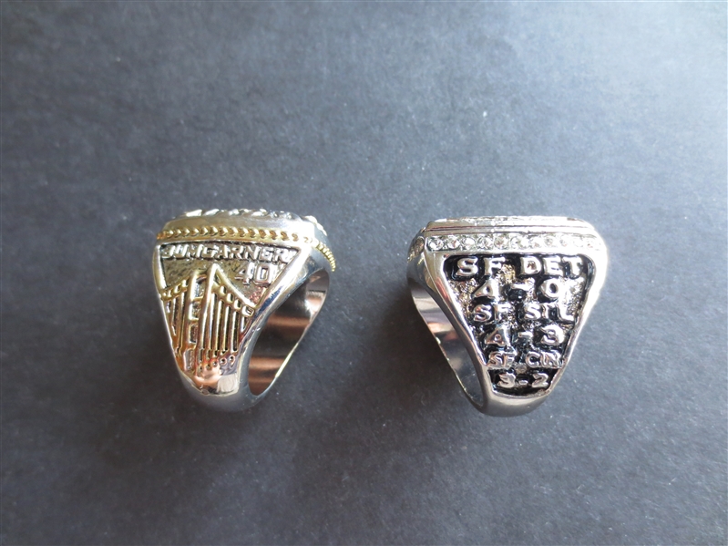 (2) 2014 World Series Champions REPLICA San Francisco Giants Rings of Posey and Bumgarner