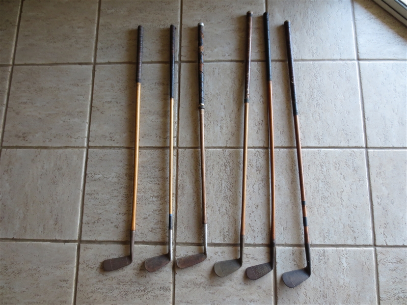 (6) 1920's Golf Clubs