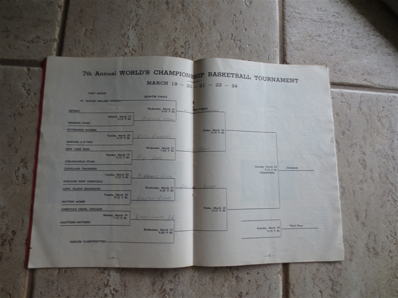 1945 7th Annual World's Championship Basketball Tournament Program under Auspices of Herald-American