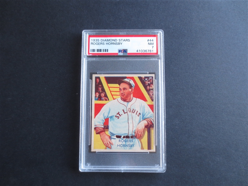 1935 Diamond Stars Rogers Hornsby PSA 7 Near Mint Baseball Card #44 with no qualifiers Hall of Famer