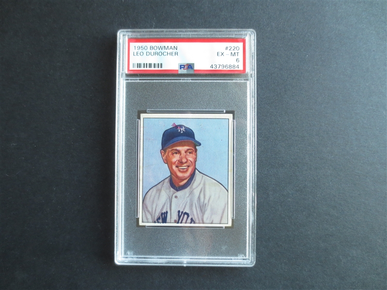 1950 Bowman Leo Durocher PSA 6 EX-MT Baseball Card #220   HOFer