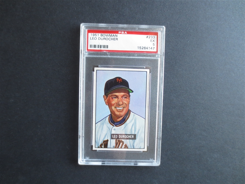 1951 Bowman Leo Durocher PSA 5 EX Baseball Card #233  Hall of Famer