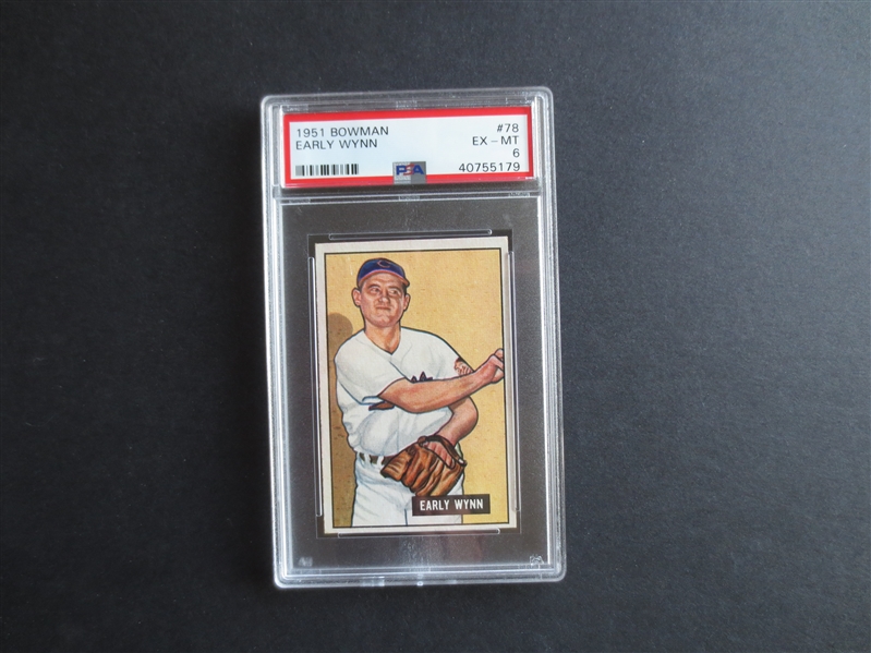 1951 Bowman Early Wynn PSA 6 EX-MT Baseball Card #78  Hall of Famer