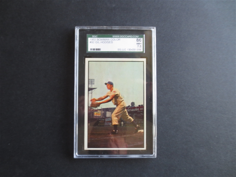 1953 Bowman Color Gil Hodges SGC 86 NM+ 7.5 Baseball Card #92  Hall of Famer