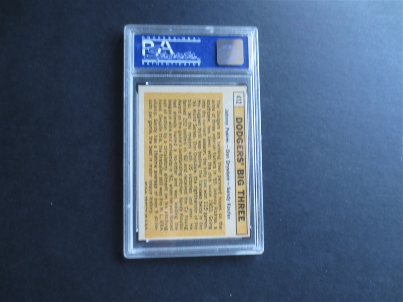 1963 Topps Dodger's Big Three (Koufax) PSA 7 NMT Baseball Card #412