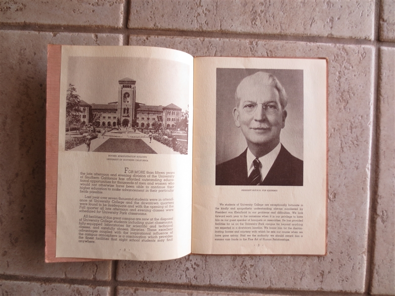 1939 University College of the University of Southern California USC Booklet University Park