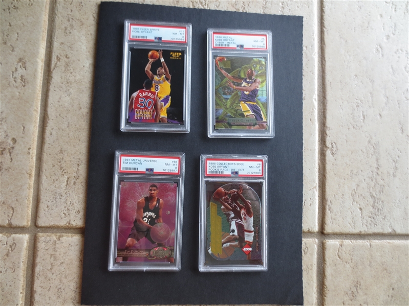 (11) Superstar PSA 10, 9, and 8 Sportscards with 9 of the 11 ROOKIES: Kobe, Burrow, Trout, Brady, Herbert, Duncan