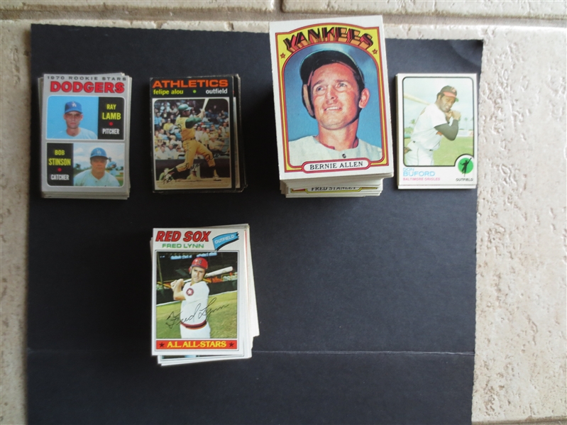 (1000) 1950's-70's Baseball Cards LOADED with Hall of Famers, Stars, Rookies, Oddball Cards