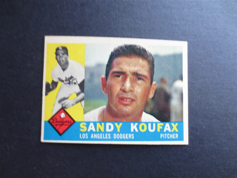 1960 Topps Sandy Koufax Baseball Card in nice shape! #343