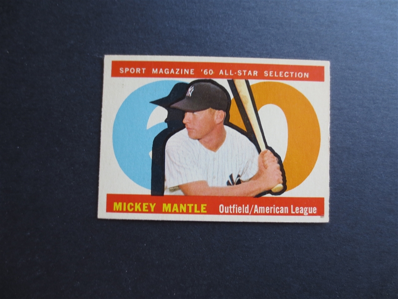 1960 Topps Mickey Mantle Sport Magazine All Star Baseball Card #563 in beautiful shape!