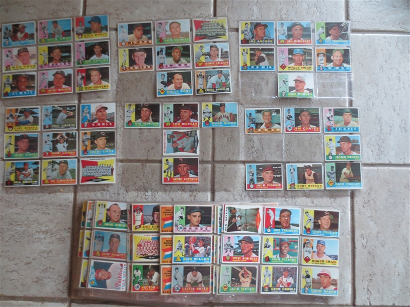 Approximately (500) 1960 Topps Baseball Cards with NO HALL OF FAMERS or HIGH #'s