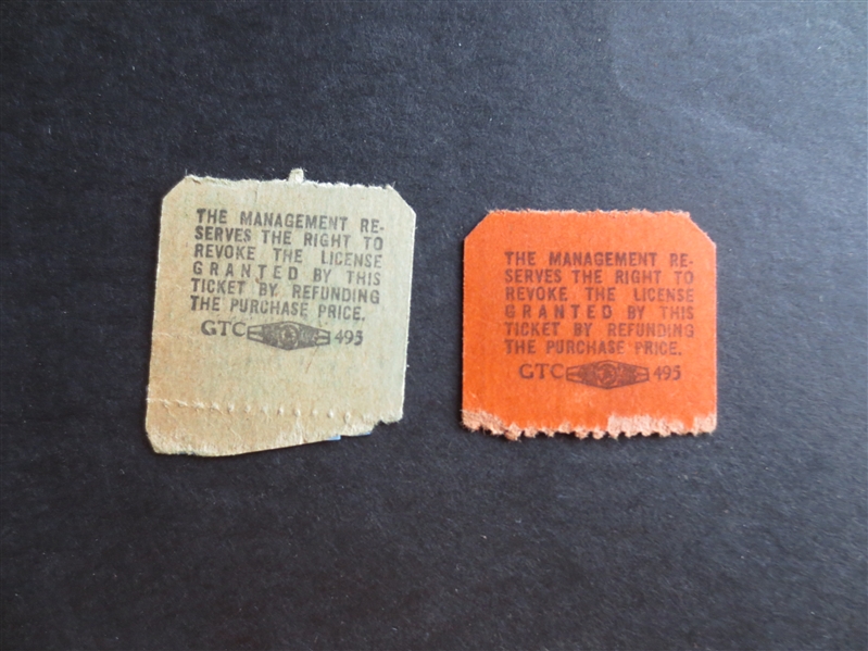(2) 1940's-50's  Los Angeles Angels Wrigley Field PCL Baseball Ticket Stubs