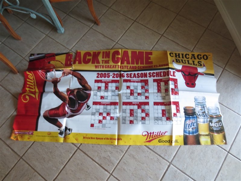 Huge 2005-06 Chicago Bulls Miller Beer Banner ---6 feet across!