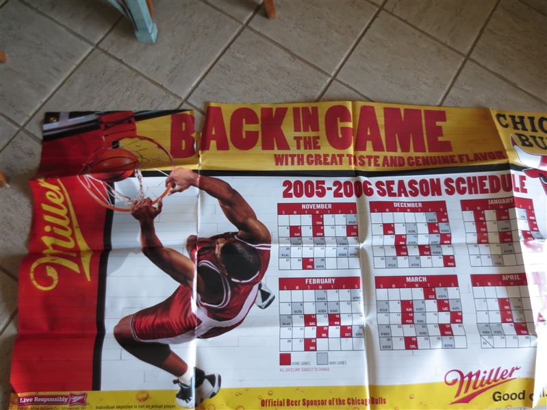 Huge 2005-06 Chicago Bulls Miller Beer Banner ---6 feet across!