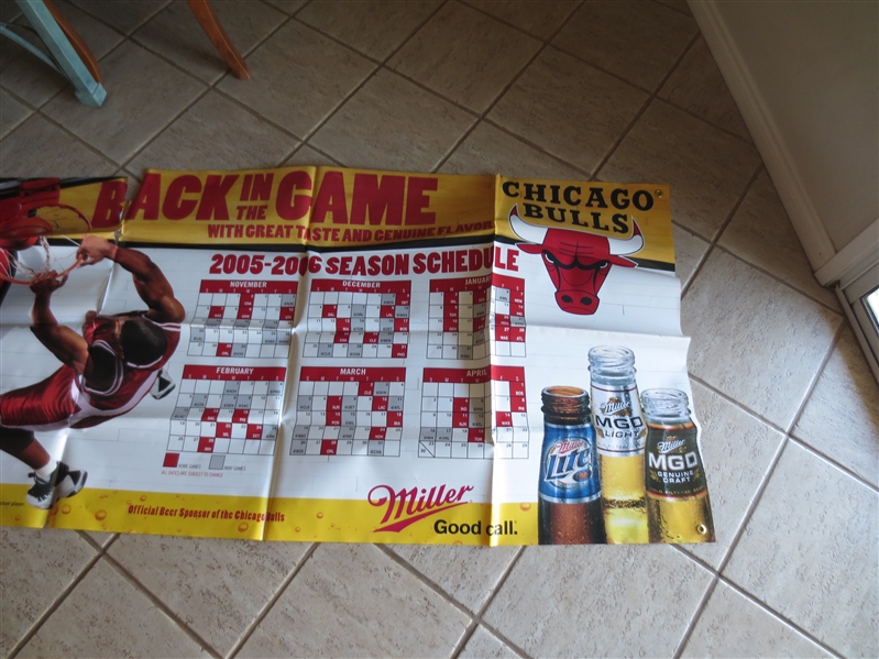 Huge 2005-06 Chicago Bulls Miller Beer Banner ---6 feet across!