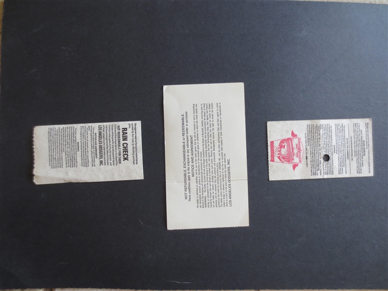 (6) different 1991-93 Los Angeles Dodgers Tickets including Opening Days, Pre-season, and Barry Bonds home runs