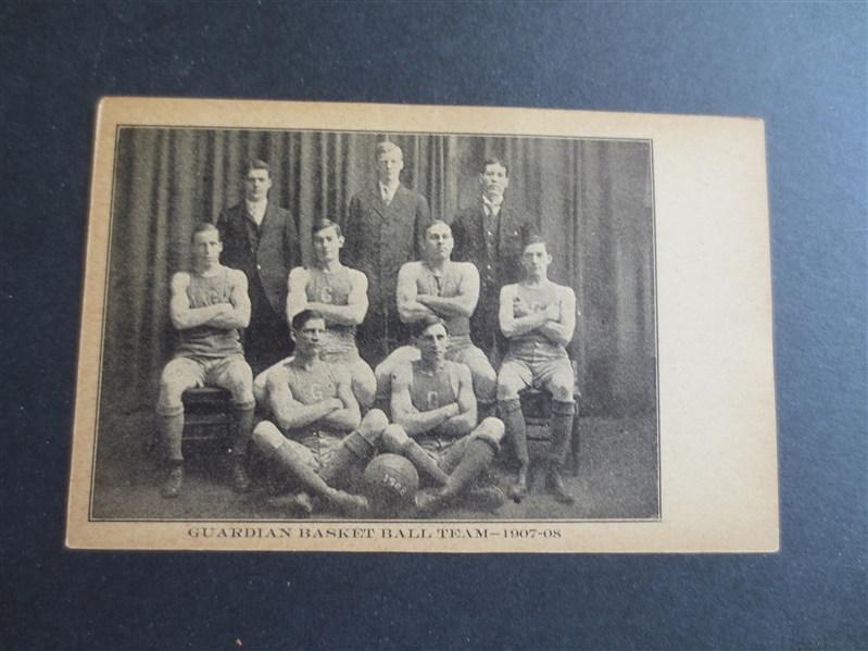 1907-08 Guardians Team Pro Basketball Postcard