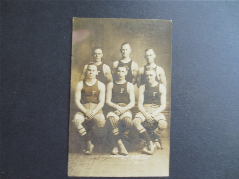 1922-23 Company F St. Johnsbury Vermont Pro Basketball Team Postcard