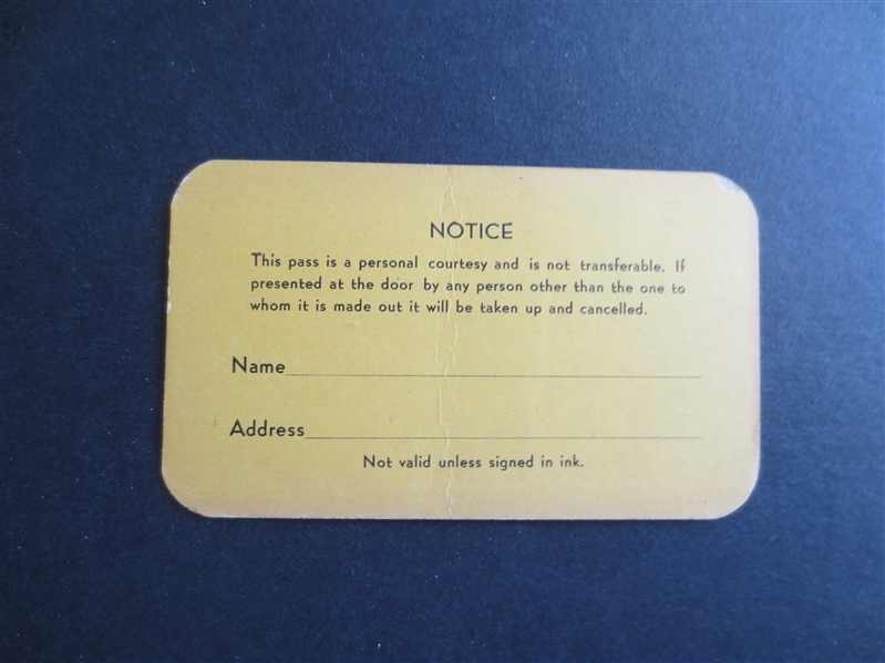 1935-36 Buffalo Bisons Midwest Conference Pro Basketball League Season Ticket RARE!