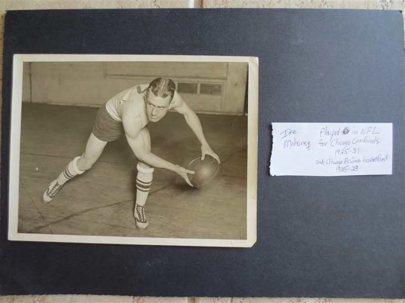 1920's Ike Mahoney Chicago Bruins ABL Type 1 Basketball Photo 6.5 x 8.5---he also played for the Chicago Cardinals in NFL Football