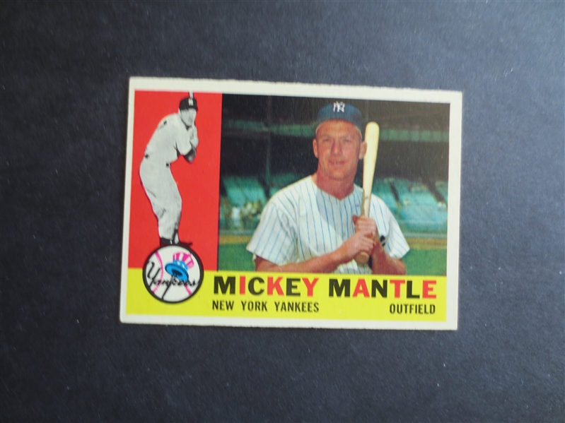 1960 Topps Mickey Mantle Baseball Card in Beautiful Condition #350