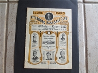 1911 Cincinnati Reds at Pittsburgh Pirates Scored Baseball Program with Players Pictured (Honus Wagners picture is the T206 Photo)