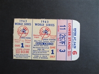 1963 World Series Game 1 Ticket Sandy Koufax sets World Series Record 15 strikeouts