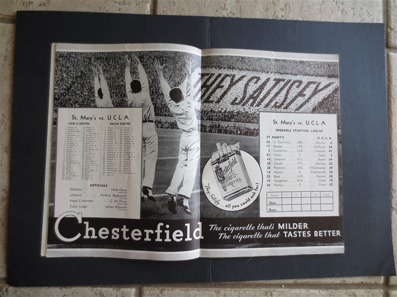1932 Saint Mary's at UCLA Unscored Program at Olympic Memorial Stadium