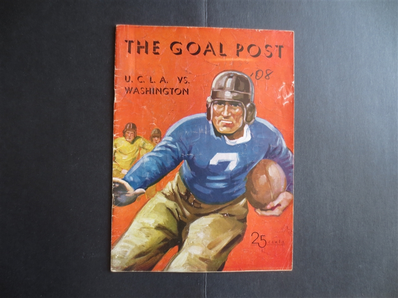 1936 UCLA vs. Washington Unscored Football Program