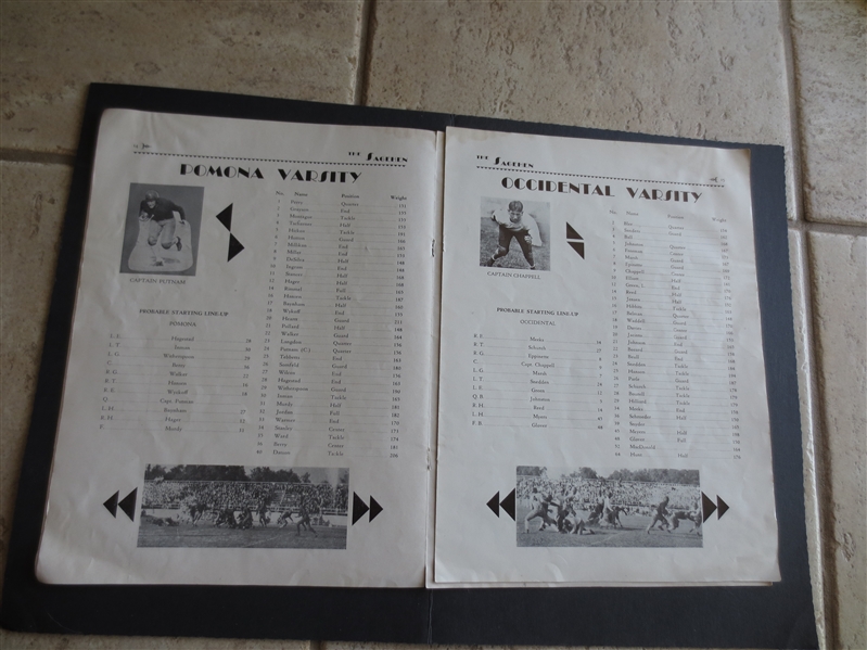 1930 Occidental at Pomona College Football Program