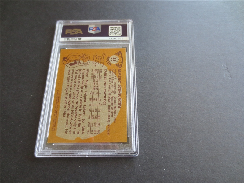 1981 Topps Magic Johnson PSA 8 NMT-MT Basketball Card #21