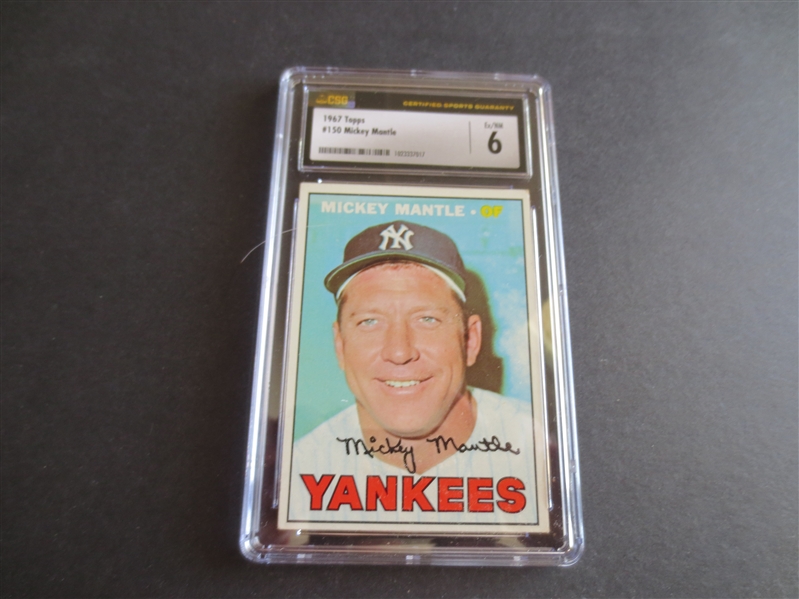 1967 Topps Mickey Mantle CSG 6 EX-NMT Baseball Card #150
