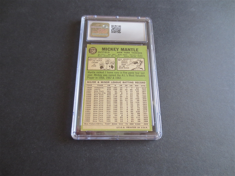 1967 Topps Mickey Mantle CSG 6 EX-NMT Baseball Card #150