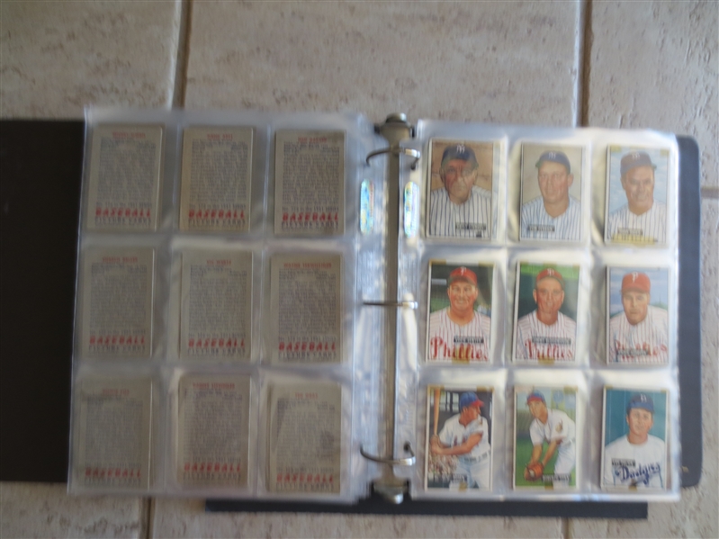 1951 Bowman Baseball Near Complete Set (missing ONLY Mantle and Mays) in Affordable Condition!