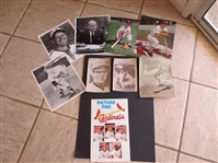 (9) different Vintage St. Louis Cardinals Baseball Wire Photos, Team Issues, Regional Issues, and Picture Pac with Musial 