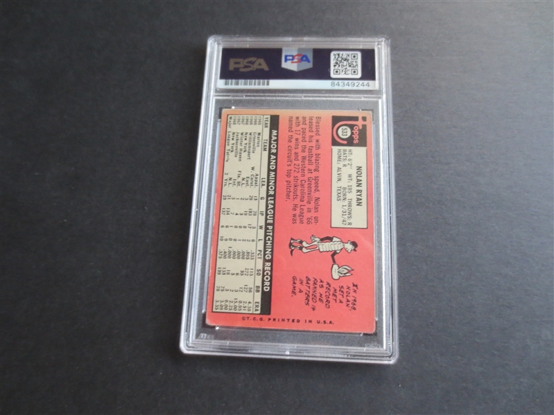 Autographed Nolan Ryan 1969 Topps Baseball Card Authenticated by PSA/DNA  WOW!