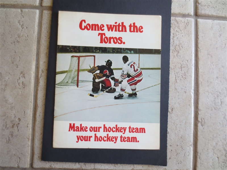 1973 Toronto Toros WHL Team Season Ticket Advertising  RARE!