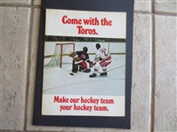 1973 Toronto Toros WHL Team Season Ticket Advertising  RARE!