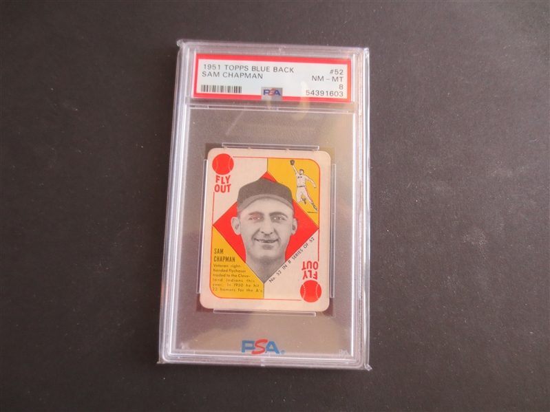 1951 Topps Blue Back Sam Chapman PSA 8 NMT-MT Baseball Card #52