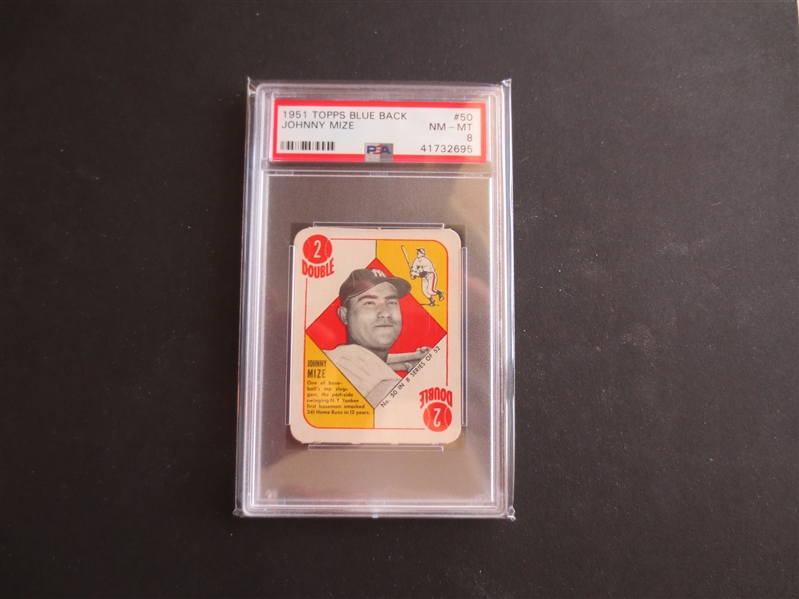 1951 Topps Blue Back Johnny Mize PSA 8 NMT-MT Baseball Card #50 Hall of Famer