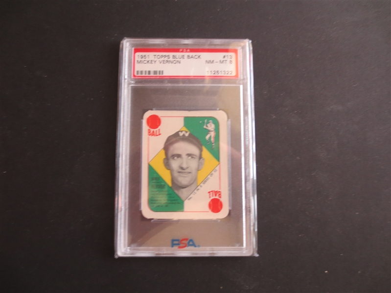 1951 Topps Blue Back Mickey Vernon PSA 8 NMT-MT Baseball Card #13