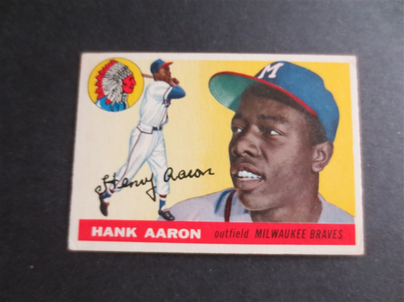 1955 Topps Hank Aaron Baseball Card #47 in Great Shape!