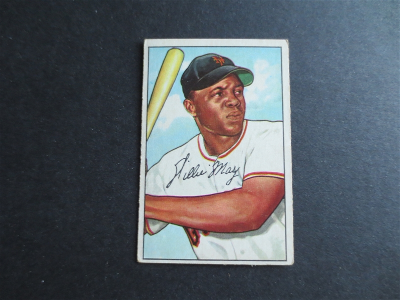 1952 Bowman Willie Mays Baseball Card #218 in Very Nice Shape!