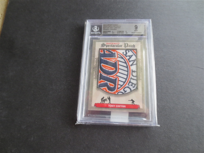 2012 Sportkings Spectacular Patch Tony Gwynn Beckett 9 MINT 1 of 1 Baseball Card  WOW!