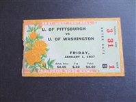 1937 Rose Bowl Football Ticket  Univ. of Pittsburgh vs. Univ. of Washington