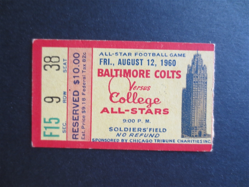 1960 Baltimore Colts vs. College All-Stars Football Ticket
