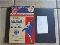 Autographed 1947 Hollywood Stars at Los Angeles Angels PCL Scorecard/Program with 16 signatures