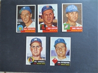 (5) Autographed 1953 Topps Baseball Cards:  Crandall, Rutherford, Terwilliger, Lepcio, and Philley