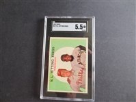 1959 Topps NL Hitting Kings (Mays/Ashburn) SGC 5.5 EX+ Baseball Card #317