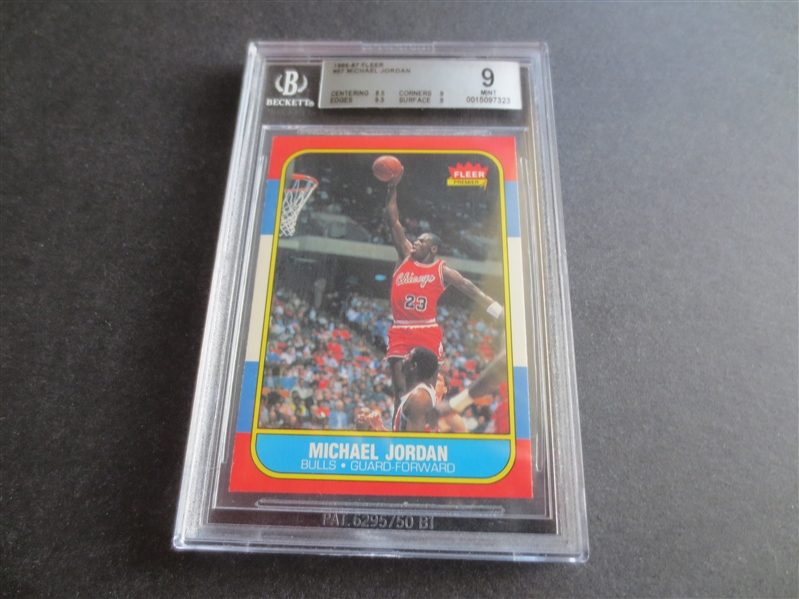 1986-87 Fleer Michael Jordan Rookie Beckett 9 MINT Basketball Card #57  WOW!